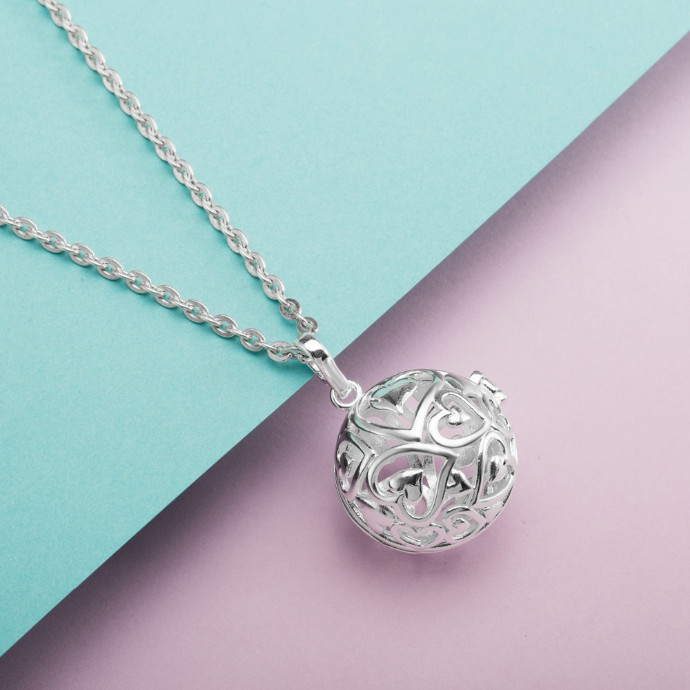 Eudora 20mm Harmony Ball Penda - Heart Locket Necklace Photo ulasan dan harga